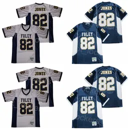 Calcio 82 Julio Jones High School Jersey Foley Lions Traspirante Moive College Pullover Retro Puro Cotone Per Gli Appassionati Di Sport Ricamo Squadra Blu Navy Film Bianco