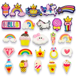 Charms Rainbow Fits For Shoes Bracelets Wristbands Pvc Decoration Party Favor Gifts Drop Delivery Ot26Z