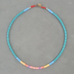 Choker Sky Blue Emamel Kort halsband