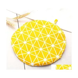 Mats Pads Antiskid Insation Cotton Round Table Mat Drink Potholder Coasters Kitchen Pot Place For Large Tableware Pad Dh1 Drop Del Dhbrx