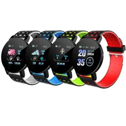 119Plus Waterproof Smart Bracelet Blood Pressure Monitor Sports Round Smart Watch Clock Fitness Tracker