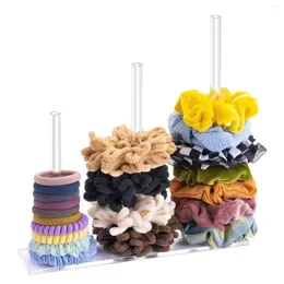 Jewelry Pouches Acrylic Scrunchie Holder Stand Vertical For Women Girls Scrunchies Pole Hair Rings Bracelets Rope Bangle Band