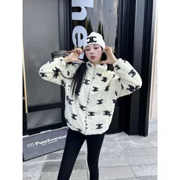 CE Autumnwinter New Fashion Classic Full Print Triumphal Arch Mink Plush Jacket Baseball Coat