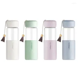 Vinglas 350 ml Mini Transparent glasvattenflaskor för flickor Creative Drink Kawaii Bottle With Student Portable Travel Tea Cup