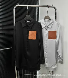 Herbstliches neues Leder-Taschenhemd-Oberteil, bequem, schmale Passform, stilvoll und vielseitig