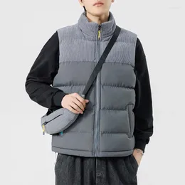 Giacche da uomo caldo velluto a coste invernale gilet Harajuku imbottito gilet senza maniche ispessito borsa a tracolla moda gratuita