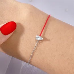 Chain Moonmory 925 Sterling Silver CZ Big Crystal Red Rape Bracelet