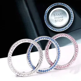 Party Decoration Ring Diamond Rhinestone Car Decor One Click Start -knappen Motorstopp STOCK -knappen omslaget