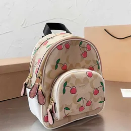 Yeni Kiraz Baskı Sırt Çantası Çantaları Mektup Tasarımcı Çanta Lüks Sırt Çantaları Geri Paket Okul Çantaları Kadın Tasarımcılar Çanta Moda Büyük Kapasiteli Seyahat Çantası Kitap Çantaları