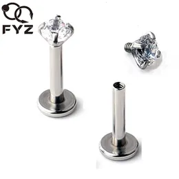 Anéis de nariz pinos 2mm 3mm 4mm 5mm de zircão 16 bitola g23 cartilagem de orelha tragus ring ring labret lip piercing jóias corporais 230425