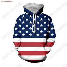 Herrtröjor tröjor Nya amerikanska streetwear mode amerikansk flagga över hela 3dprint unisex-träningsdräkten dragkedja/hoodies/tröjor/jacka anpassad s-7x y23