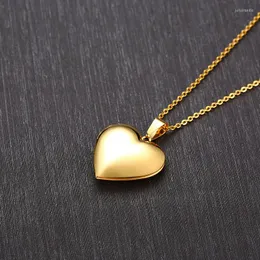 Pendant Necklaces ZORCVENS Romantic Heart Po Frame For Women Gold Silver Color Stainless Steel Promise Love Wedding Jewelry Gifts