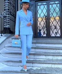 Women's Suits Blazers Blue Women Suits Business Blazer Casual Fashion Ladies Banquet 2 Piece Sets JacketPants Party Prom Female Suit 230426