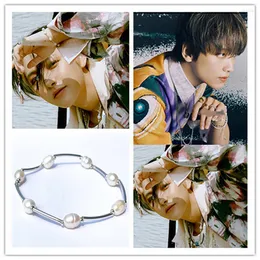 Strand 2023 KPOP Freshwater Pearl Stretch Bracelet 18cm Copper Tube Fashion INS Celebrity Combination Jewelry Gift