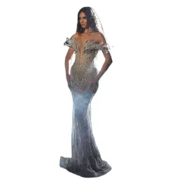 2023 أبريل ASO EBI Mermaid Ivory Prom Dress Crystals Evening Party Second Snept Second Orvice Orvice Dragement Dress Robe de Soiree Zj655