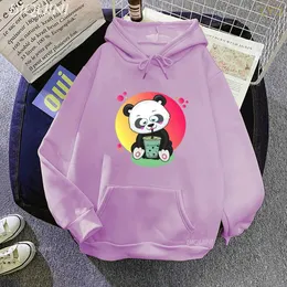 Dames Hoodies Sweatshirts Anime Cartoon Bubble Boba Melk Thee Panda Kawaii Schattige Dieren Herfst Winter Lange mouwen Sweatshirts Heren Dames Grote maten Truien