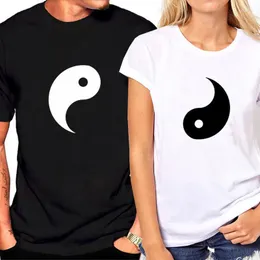 Women's T Shirts Summer Tops Matching Couple Clothes Lovers T-Shirts Men Women Print Yin Yang Gossip Shirt Valentine's Gift For