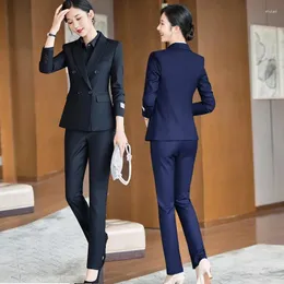 Frauen Zwei Stück Hosen Anzug Temperament Mode High-End El Manager Arbeit Kleidung Weiß Kragen 4S Store Businesses