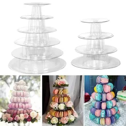 Baking Moulds 64 Tingkatan Bulat Macaron Tower Stand Cake Display Rack Cupcake Dessert untuk Baby Shower Dekorasi Pernikahan Ulang Tahun 230425