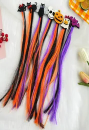 Halloween Hair Clip Baby Girls Kids Ghost Bat Pumpkin Cat Hair Pin Bow Long Tassel Halloween Barrettes9373389