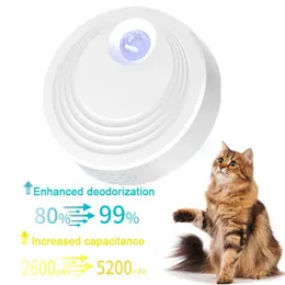 Caja de arena inteligente para gatos, purificador de olores, inodoro para perros, purificador de aire, ozono, bandeja de arena para mascotas, carga, desodorante electrónico para suministros para gatos