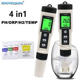 PH Meters 4 in 1 Hydrogen Ion Concentration Water Quality Test Pen YY-400 PH/ORP/H2/TEM Digital Drinking Water Meter 230426