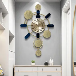 Väggklockor nordisk stor metallklocka Mute Sweep Digital Pointer Meter Fashion Simple Gold Watch Home Living Room Decoration