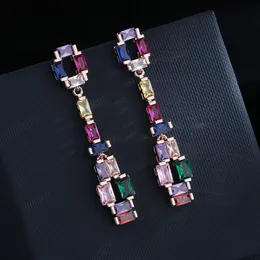 Ohrstecker Trendy Amerikanisch Für Frauen Versilbert Kubikzirkone Kristall Mehrfarbig Großer Kreis Rundes Design JewelryStud