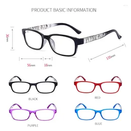 Sunglasses Reading Glasses Fashion Anti-blue Ultra-light Resin Lens PC Frame Retro Printing Farsighted Mirror Eyewear