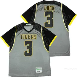 كرة القدم 3 Drew Lock Missouri Tigers High School Team Team Color Gray Moive College Embroidery and Sewing Treasable for Sport Fans University Vintage Pullover