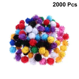 Decorative Flowers 1000 Pcs Colorful Pom Balls Glitter Poms Ornament Crafts Fuzzy Pompoms Nativity Ornaments Fluffy Christmas