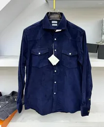 Men's Casual Shirts SIJITONGDA Shirt Corduroy Warm Thick Men 2024 Business Comfort High-quality Long Sleeve Size