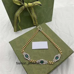 collane vintage di smeraldi di alta qualità collana girocollo cubana di cristallo collares punk vintage grosso catena a maglia spessa per la madre regalo di gioielli anniversario