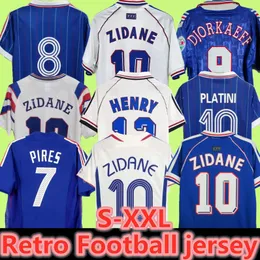 1998 Retro 2002 Zidane Henry Frenchy Futbol Formaları 1996 2004 Platini Futbol Gömlek Trezeguet Frenchy 2006 Deschamps Petit 2000 Pires Maillot de Footbal Djorkaeff