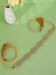 Cinture Stile composto Corda classica Catena in metallo Accessori da sposa per donna araba Cintura con diamanti