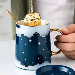 Mokken Nordic koffiekopjesset met mat en deksellepel Keramische melkmok Ontbijtpaarmok Verjaardag Kerstmis Valentijnsdag geschenkdoos P23 231124