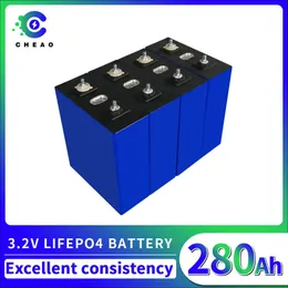 4/16PCS 3.2V Lifepo4 280Ah Аккумулятор с низким саморазрядом LiFePo4 Аккумуляторы Широкое применение для солнечной энергии ветра EU US TAX FREE