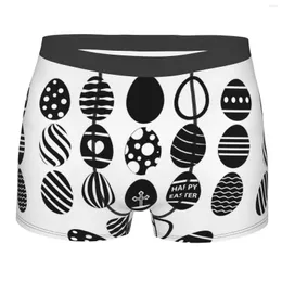 Underpants Easter Black Eggs Tile Pattern Boxershorts Men Male Double Sides Printed Soft Breathable Machine Wash Polyester Print