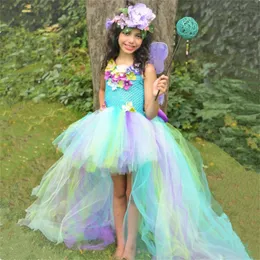 Girl s Dresses Kids Tulle Tutu Princess Dress Baby Girls Floral Sleeveless Fairy Fancy Carnival Costume Accessory Set Summer Vestidos 231124