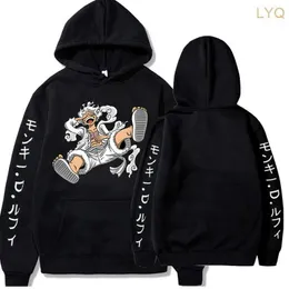 Women's Hoodies Sweatshirts 2023 New One Piece Gear 5 Tryckta anime hoodies grafik 90 -talets pullover Autumn Winter Streetwear Free Plus Size Autumn Hoodie