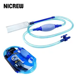 Ferramentas Nicrew Aquário Siphon Changer Water Tipe Tubs Cravel Casaner Filtro de sucção semiautomática para o limpador de aquário de tanques de peixes