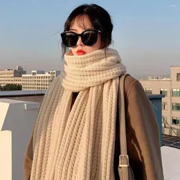 Sjaals Harajuku Stijl Handgemaakte Winter Gebreide Sjaal Dikke Dikke Warme Unisex Sjaal Wrap Voor Herfst Halswarmer Pashmina