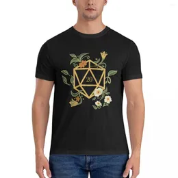 Tampo masculino Tops de plantas amantes de plantas poliedral d20 dados comprimidos rpg camiseta clássica mass roupas de manga curta camiseta