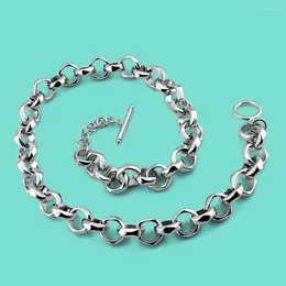 Zincirler Erkekler 925 Sterling Ssilver Kolye Moda Dharm Takı Hiphop Bijoux 13.5mm71cm Katı gümüş Argent