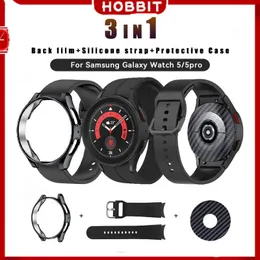 Case TPU + Silicone Strap For Samsung Galaxy Watch 5 4 Classic Active 2 40mm 44mm Band With Screen Protector