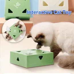 Supplies Automatic cat Teaser Cat Interactive Toys Pet Smart Electric Square Magic Box Kitten Cat Feather Game Cat Toys Catching Mouse