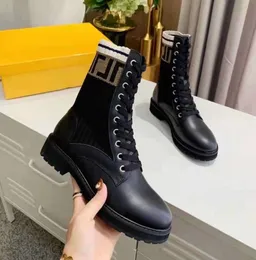 2021 Fashion Splice Short Boots For Women New Autumn Winter Sticked Lace Up Letter Shoes Woman WDCFR UGGSITY TRENDY SHOES