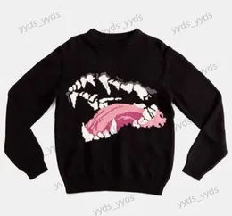 Мужские свитера Harajuku Knit American Teeth Sweater Женские свитера большого размера Хип-хоп Вязаный свитер Уличная одежда Y2K Vintage Maiden Oversized T231127