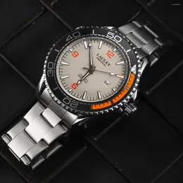 손목 시계 Laulex 정품 고급 Haima 시리즈 캘린더 시계 케이스와 함께 완전 자동 두 번째 스윕 수입 석영 운동