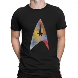 Мужские футболки Stars Trekes Science TV Футболка Звездного Флота Мужские топы с графикой Винтаж Homme Летняя одежда из полиэстера Рубашка в стиле Харадзюку